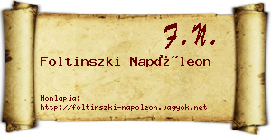 Foltinszki Napóleon névjegykártya